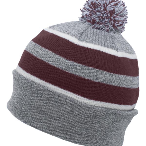 Knit Fold Over Pom-Pom Beanie Thumbnail